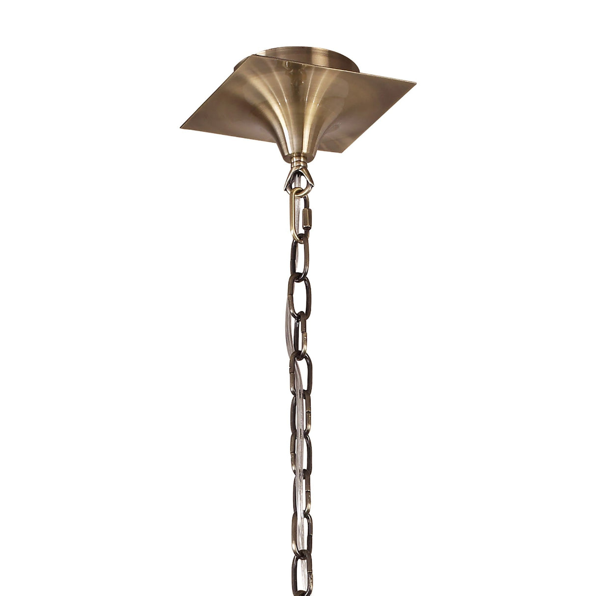 Akira 6 Light 2 Arm Crystal Chandelier - Brass With Cream Shades