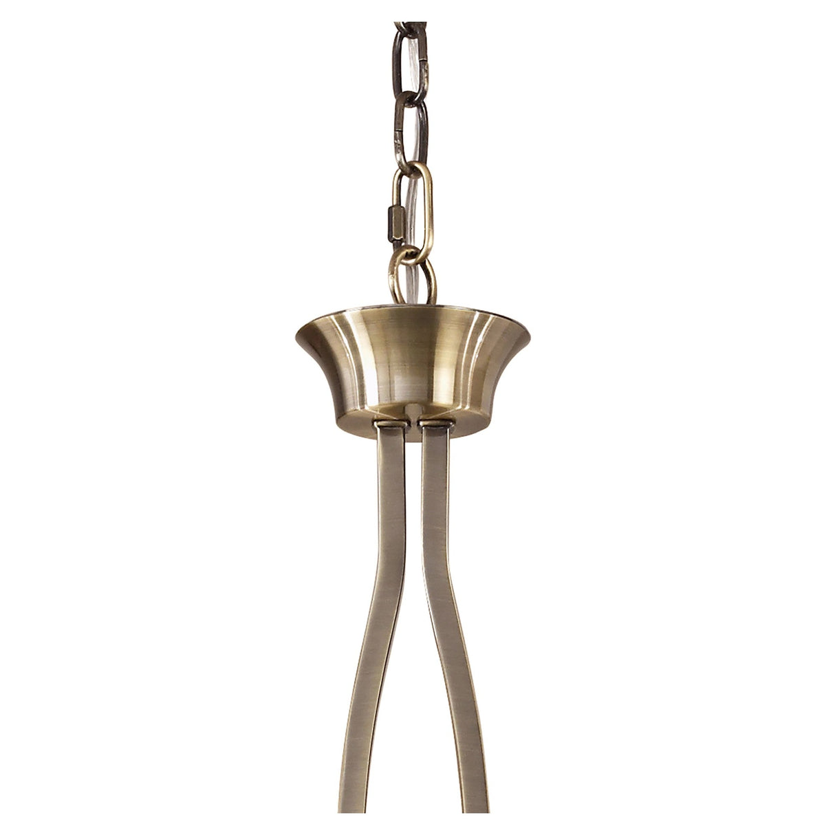 Akira 6 Light 2 Arm Crystal Chandelier - Brass With Cream Shades