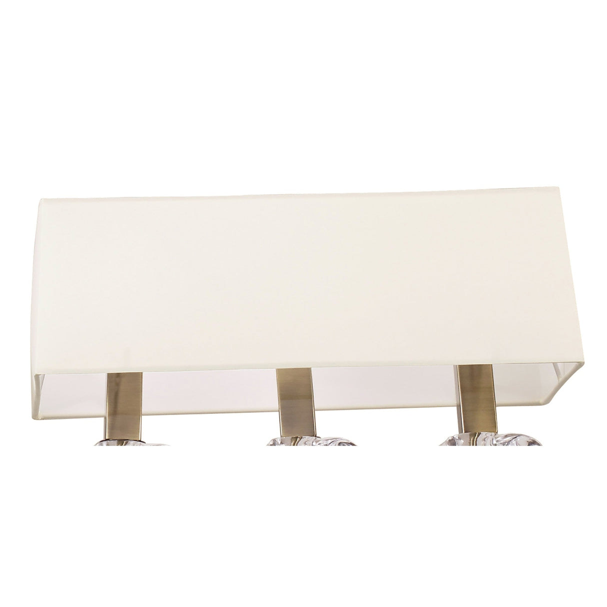 Akira 6 Light 2 Arm Crystal Chandelier - Brass With Cream Shades