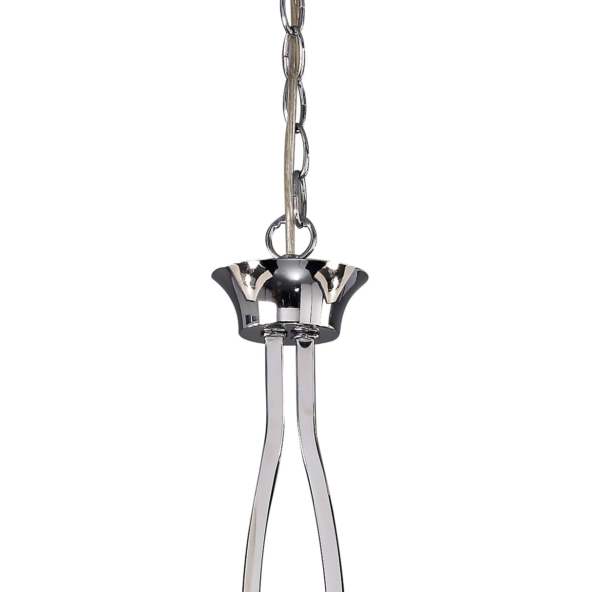 Akira 6 Light 2 Arm Crystal Chandelier - Chrome With Black Shades