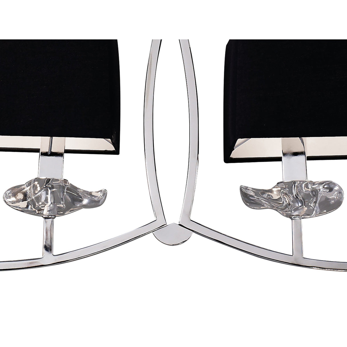 Akira 6 Light 2 Arm Crystal Chandelier - Chrome With Black Shades