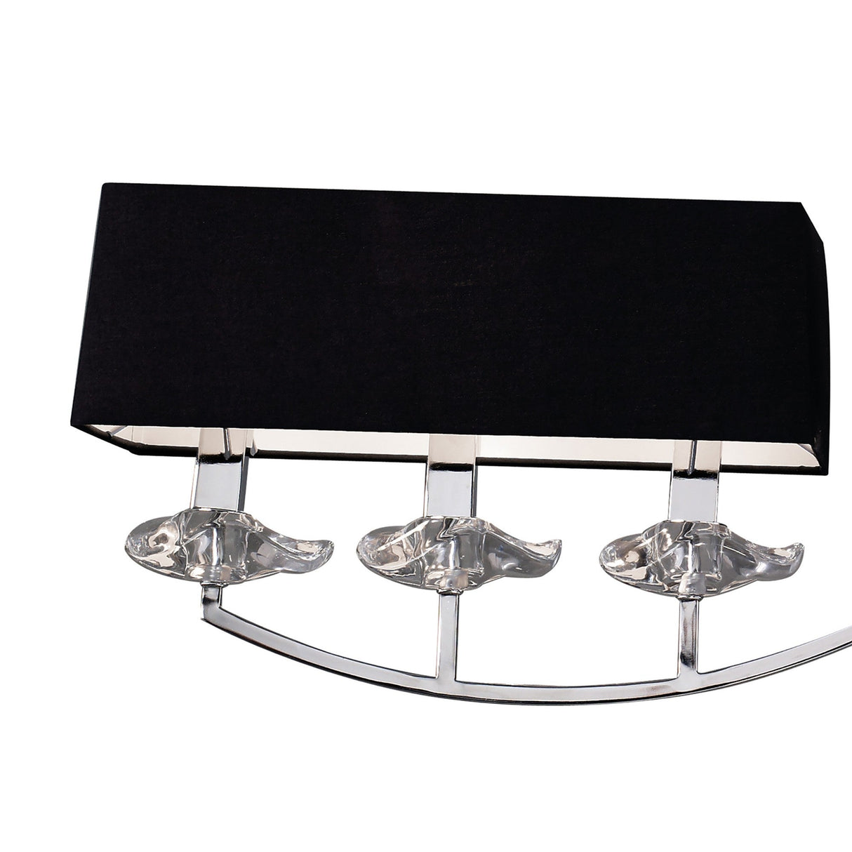 Akira 6 Light 2 Arm Crystal Chandelier - Chrome With Black Shades