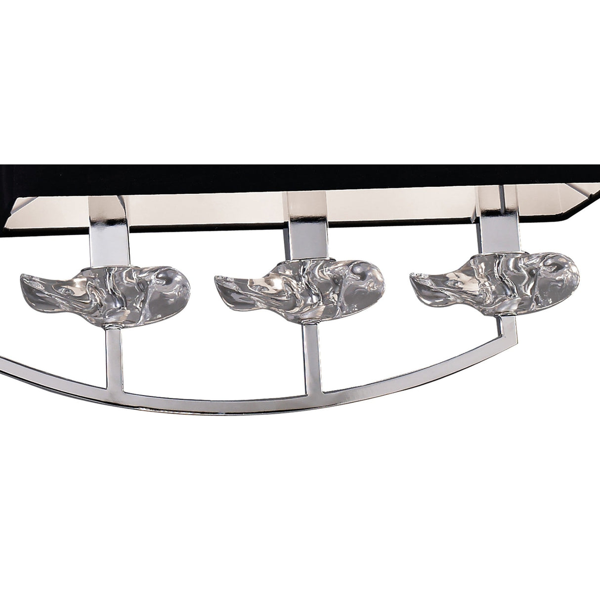 Akira 6 Light 2 Arm Crystal Chandelier - Chrome With Black Shades