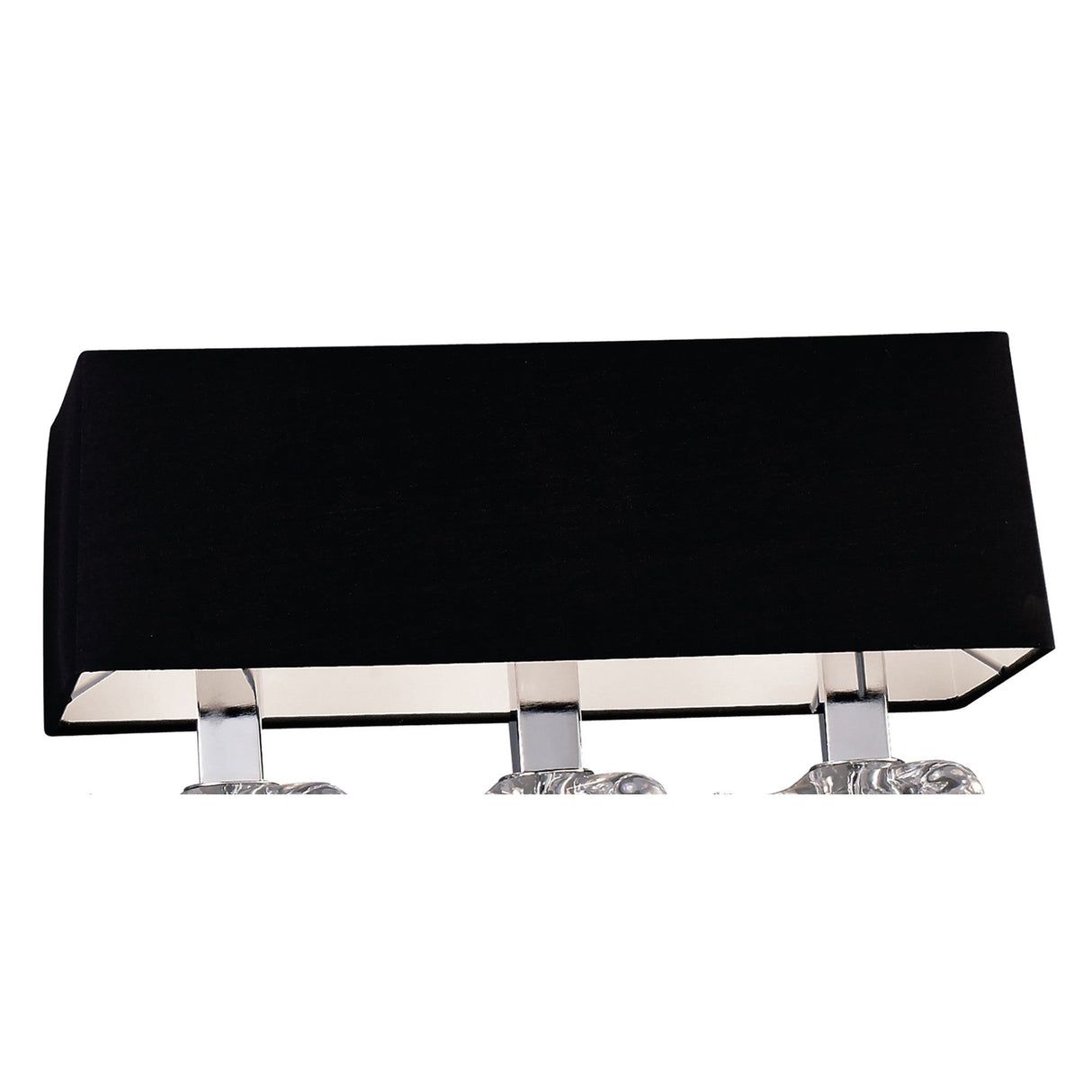 Akira 6 Light 2 Arm Crystal Chandelier - Chrome With Black Shades