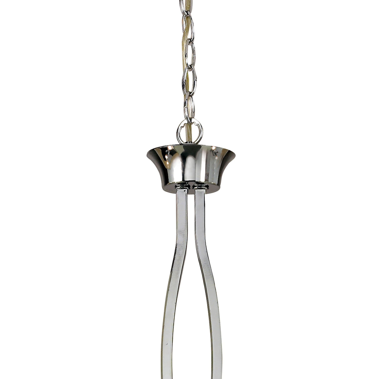 Akira 6 Light 2 Arm Crystal Chandelier - Chrome With Cream Shades