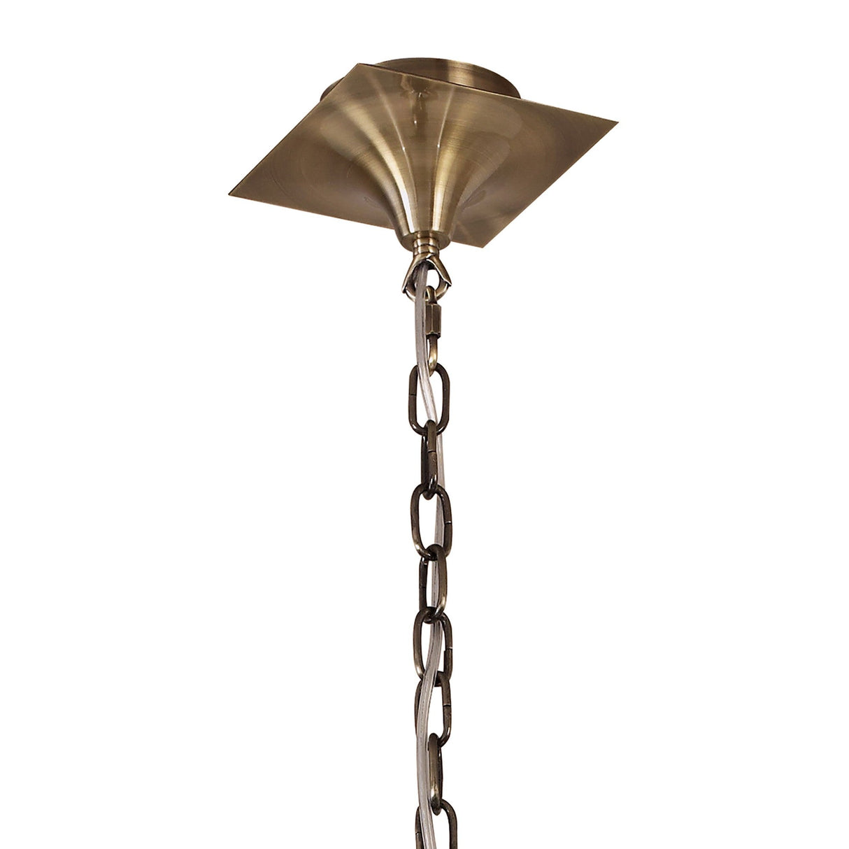 Akira 54cm 3 Light Crystal Chandelier - Brass With Cream Shades