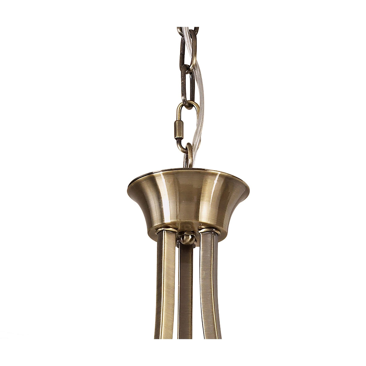 Akira 54cm 3 Light Crystal Chandelier - Brass With Cream Shades