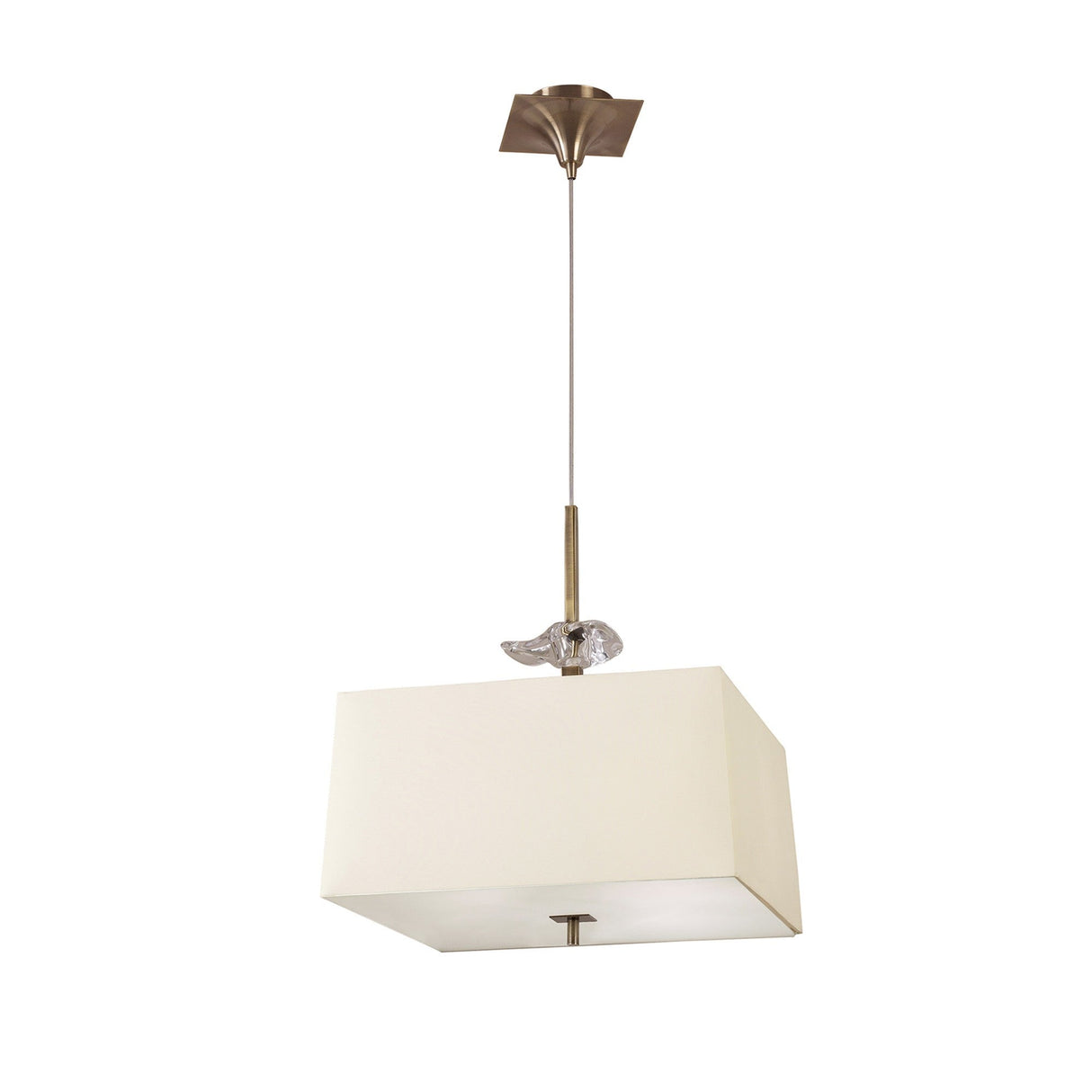 Akira 4 Light Pendant Light - Brass With Cream Shade
