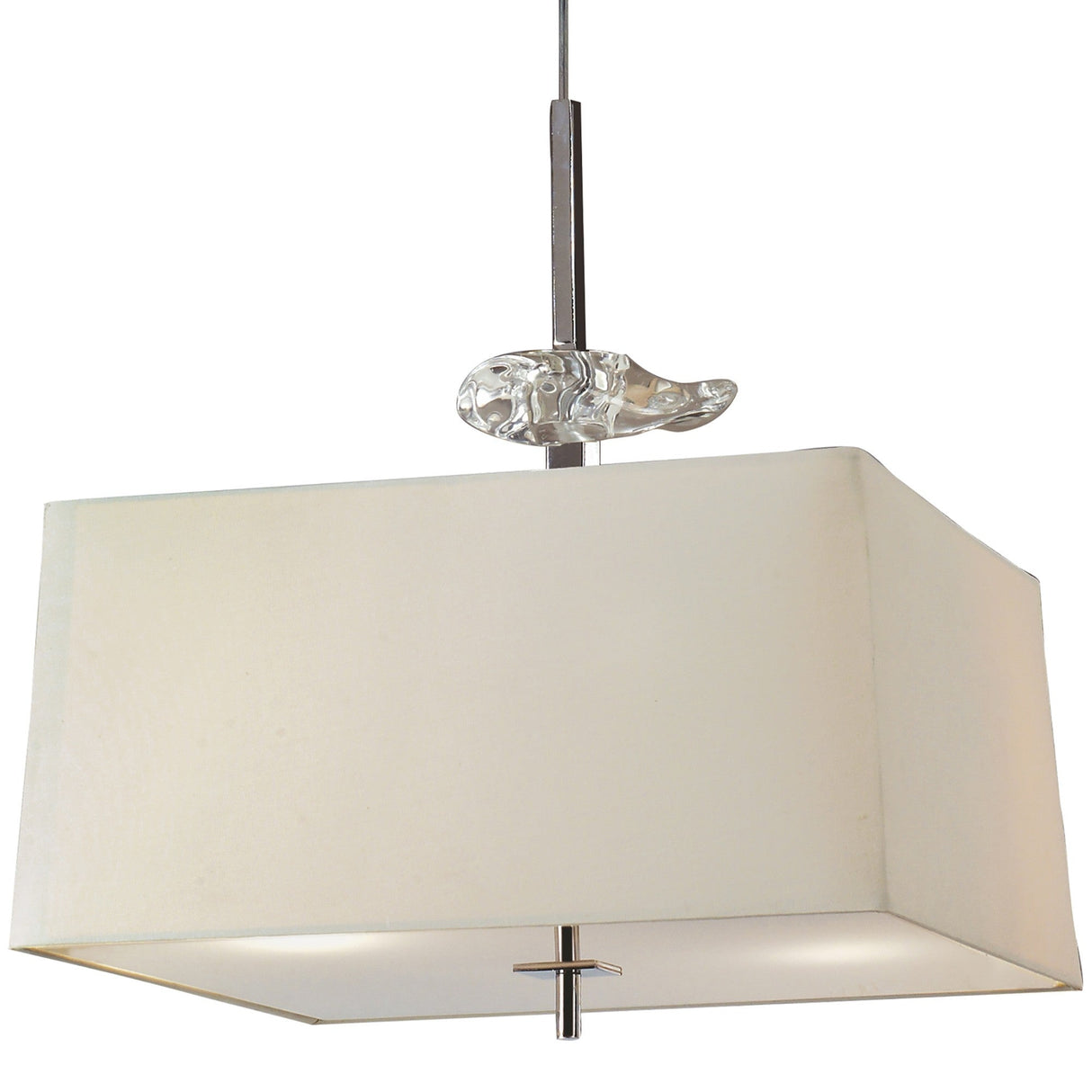 Akira 4 Light Pendant Light - Chrome With Cream Shade