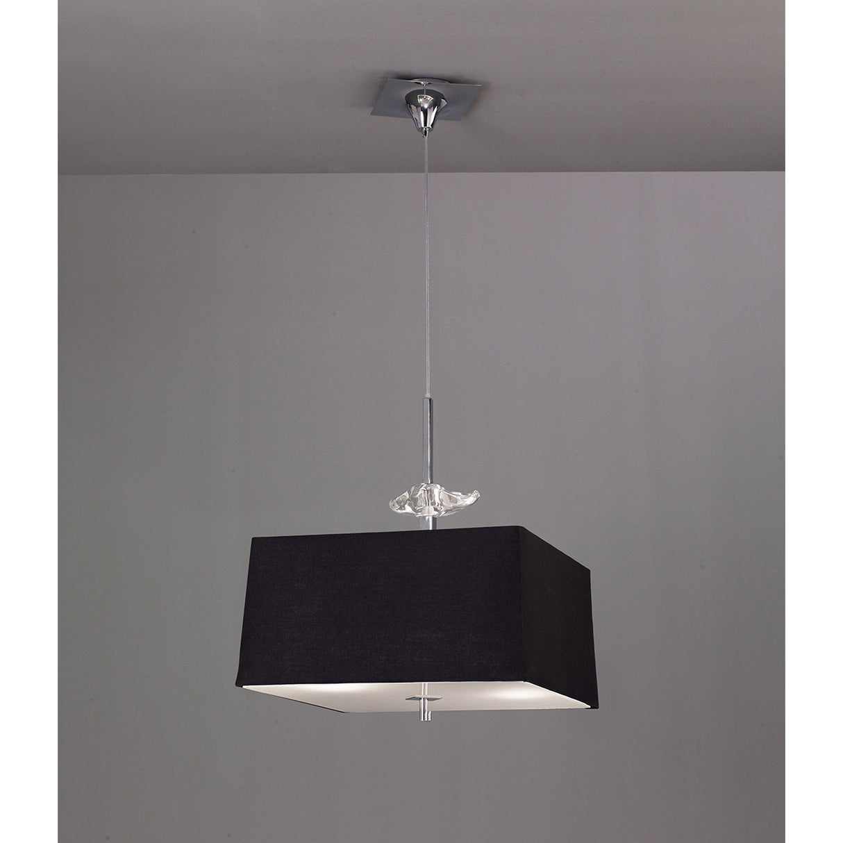 Akira 4 Light Pendant Light - Chrome With Black Shade