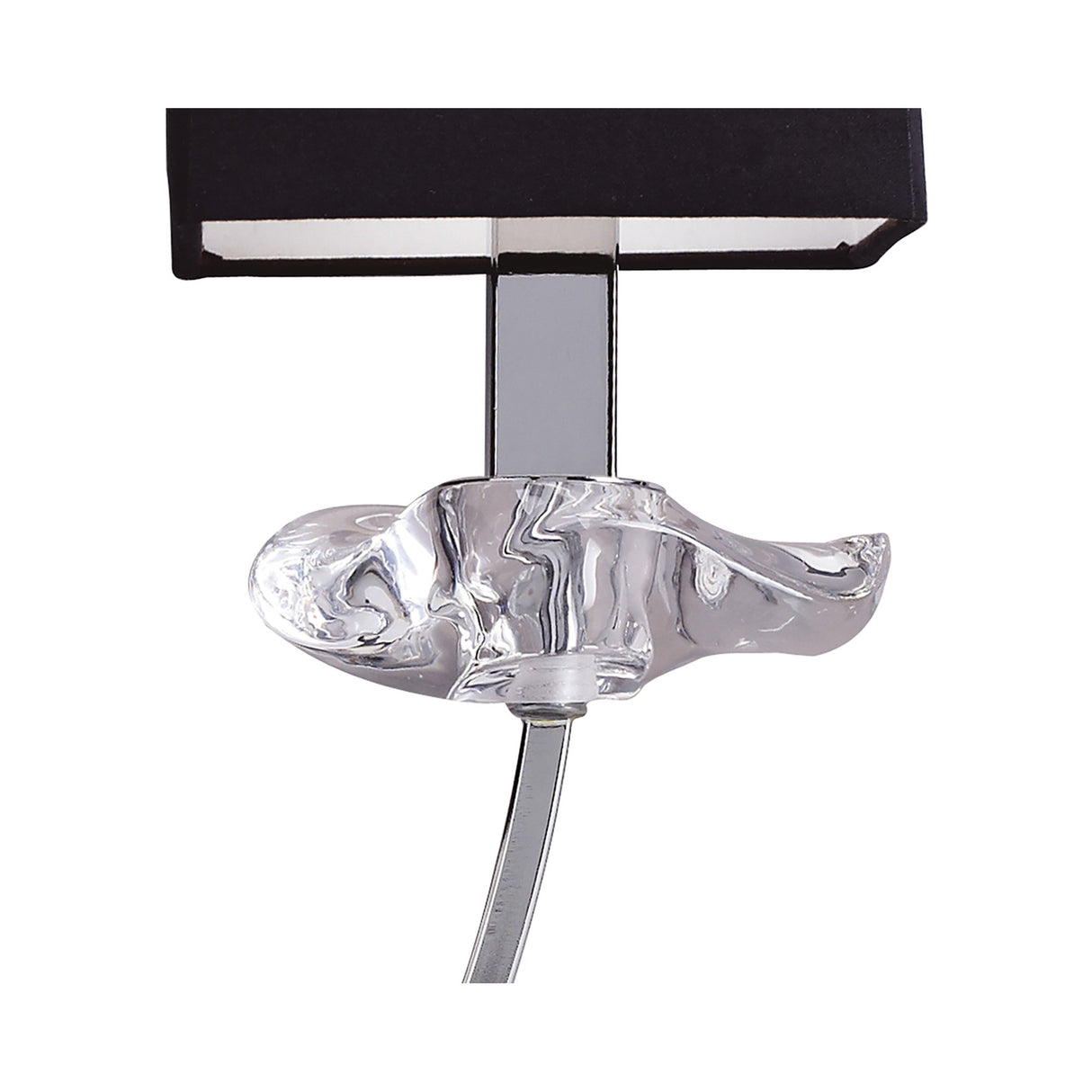 Akira 2 Light Wall Lamp - Chrome With Black Shades
