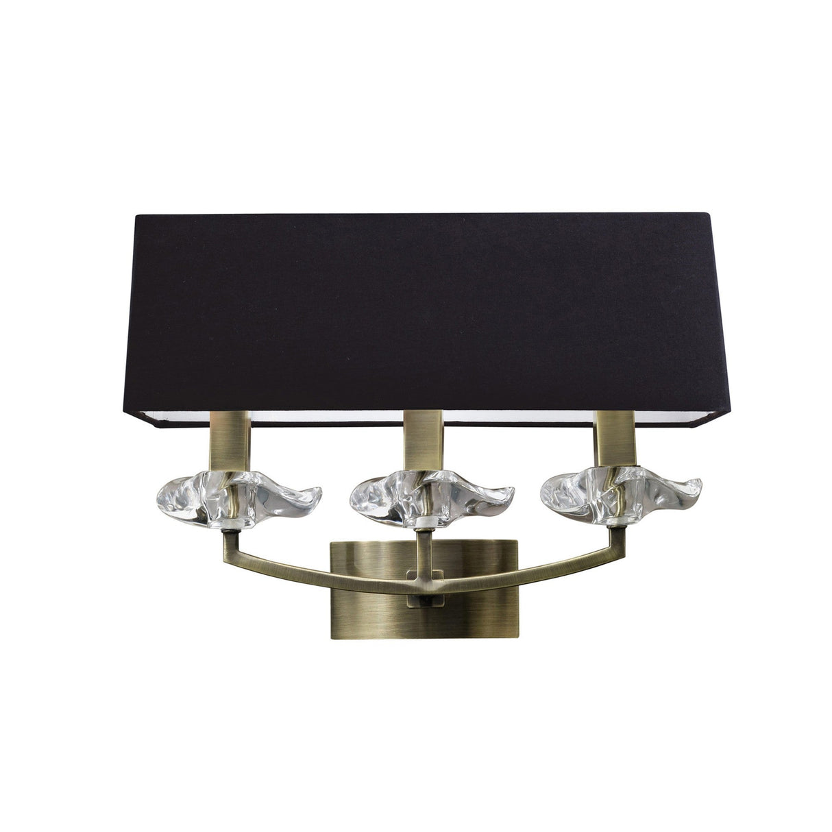 Akira 3 Light Wall Lamp - Brass With Black Shade