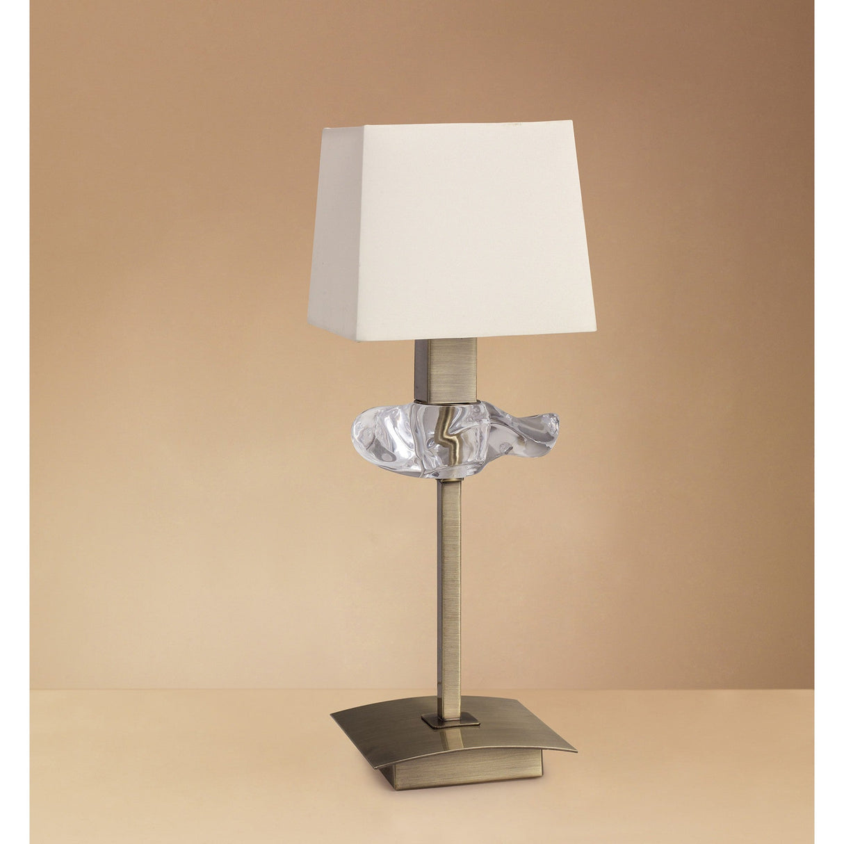 Akira 1 Light Table Lamp - Brass With Cream Shade