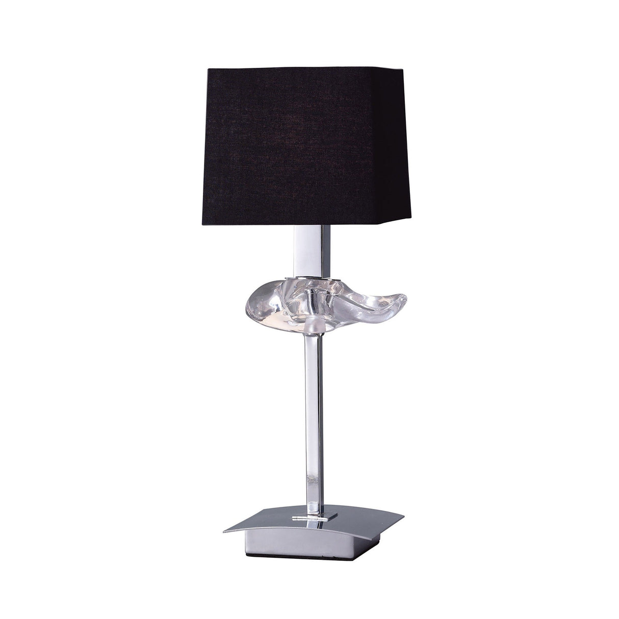 Akira 1 Light Table Lamp - Chrome With Black Shade