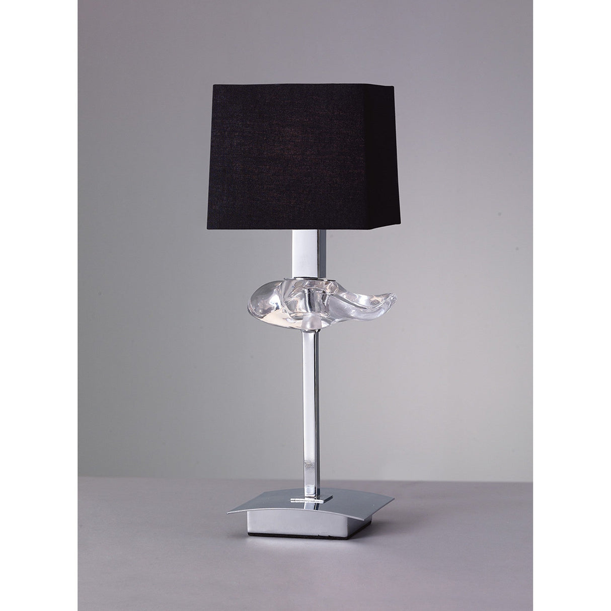 Akira 1 Light Table Lamp - Chrome With Black Shade