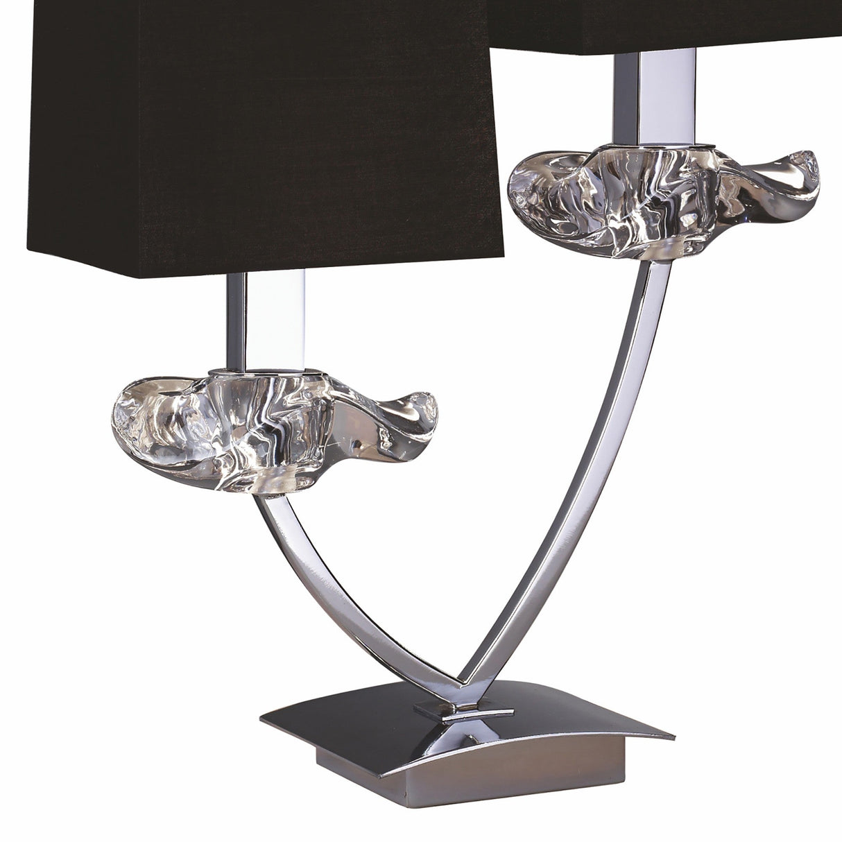 Akira 2 Light Table Lamp - Chrome With Black Shades