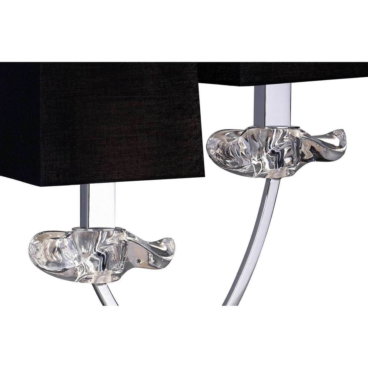 Akira 2 Light Table Lamp - Chrome With Black Shades