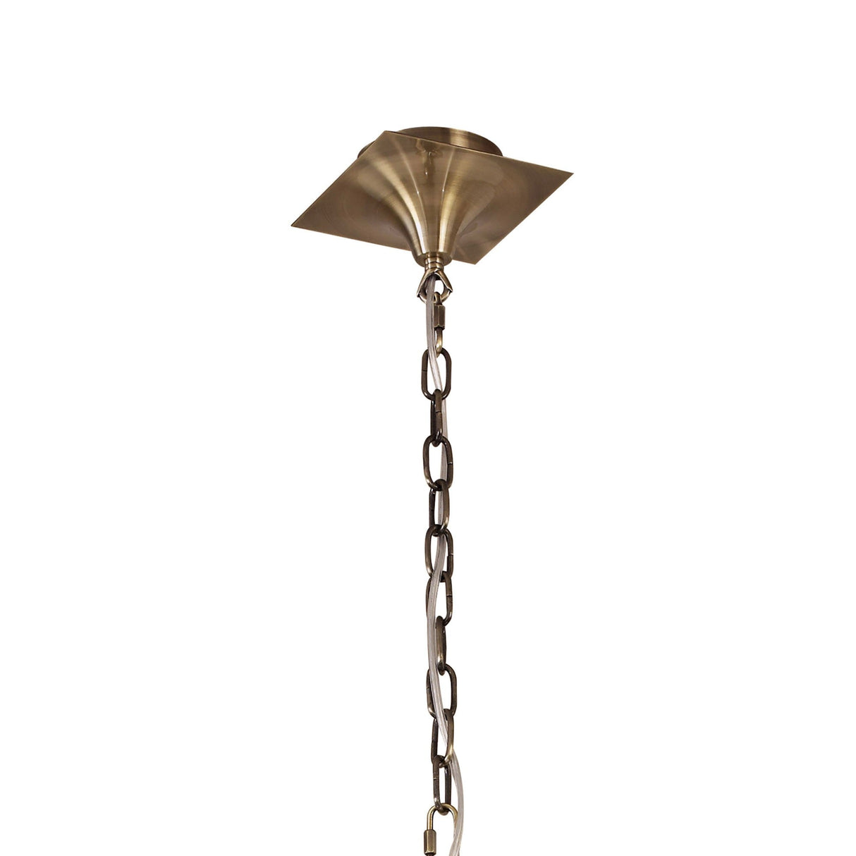 Akira 90cm 2 Tier 12 Light Crystal Chandelier - Brass With Cream Shades