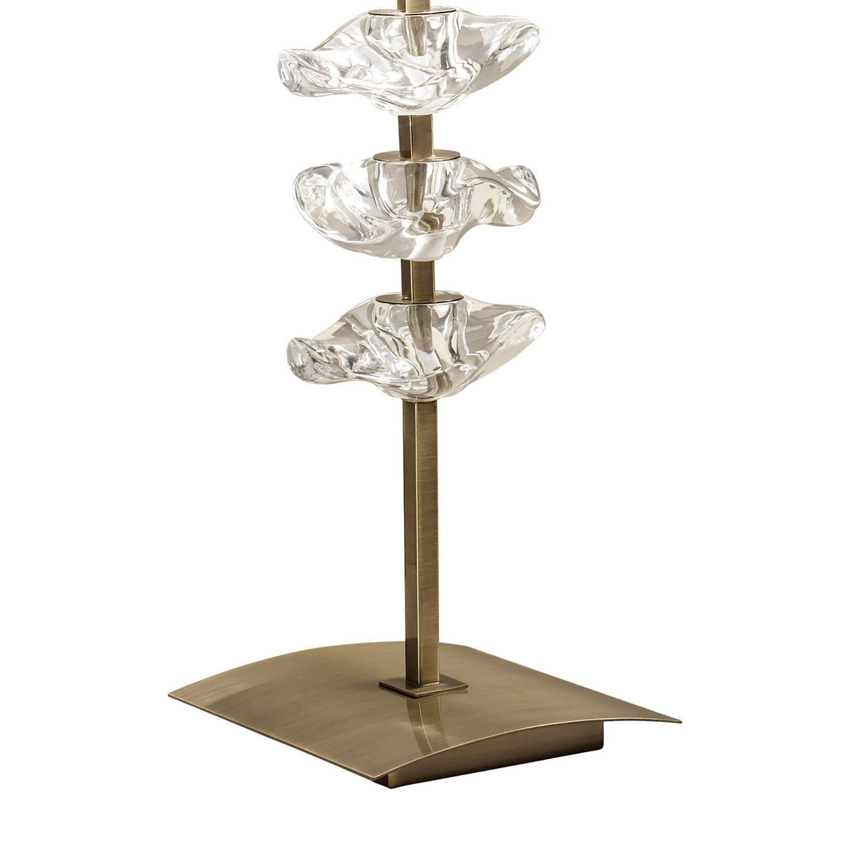 Akira 2 Light Table Lamp - Brass With Cream Shade