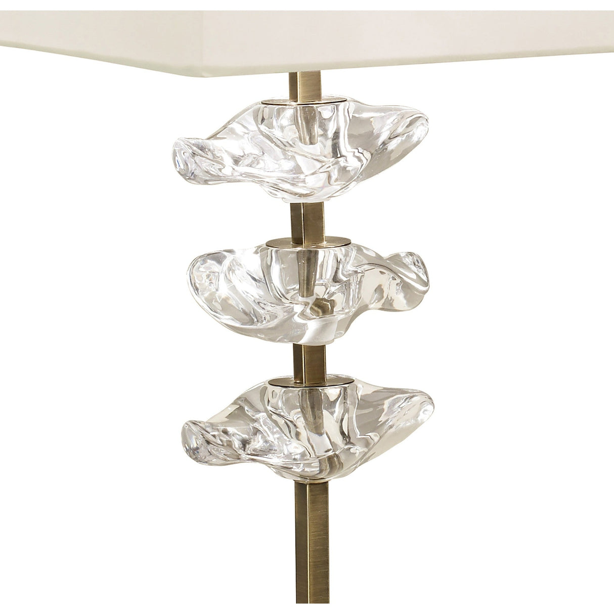 Akira 2 Light Table Lamp - Brass With Cream Shade