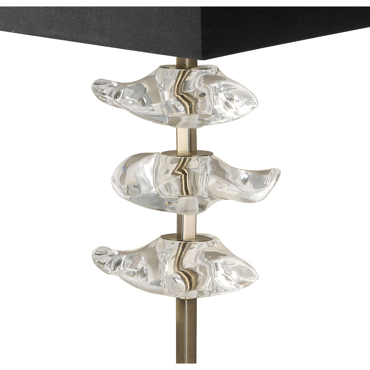 Akira 2 Light Table Lamp - Brass With Black Shade