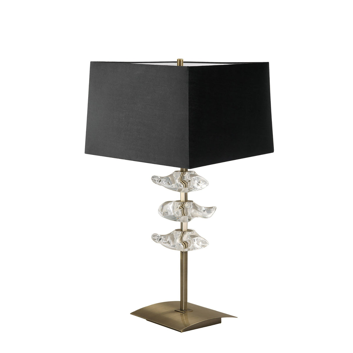Akira 2 Light Table Lamp - Brass With Black Shade