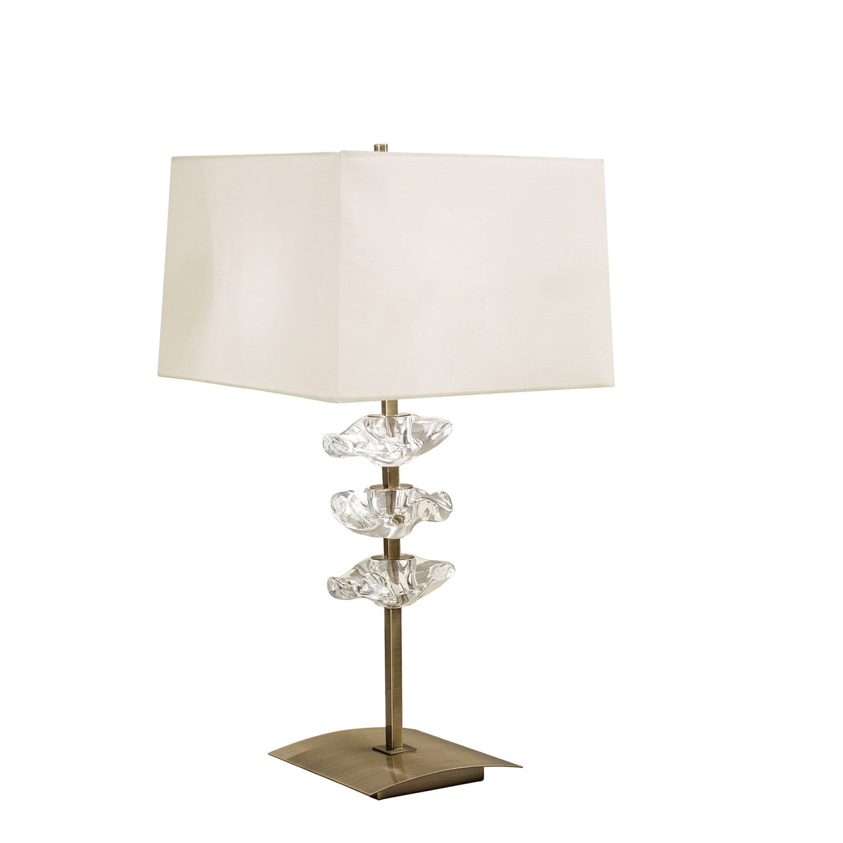 Akira 2 Light Table Lamp - Brass With Cream Shade