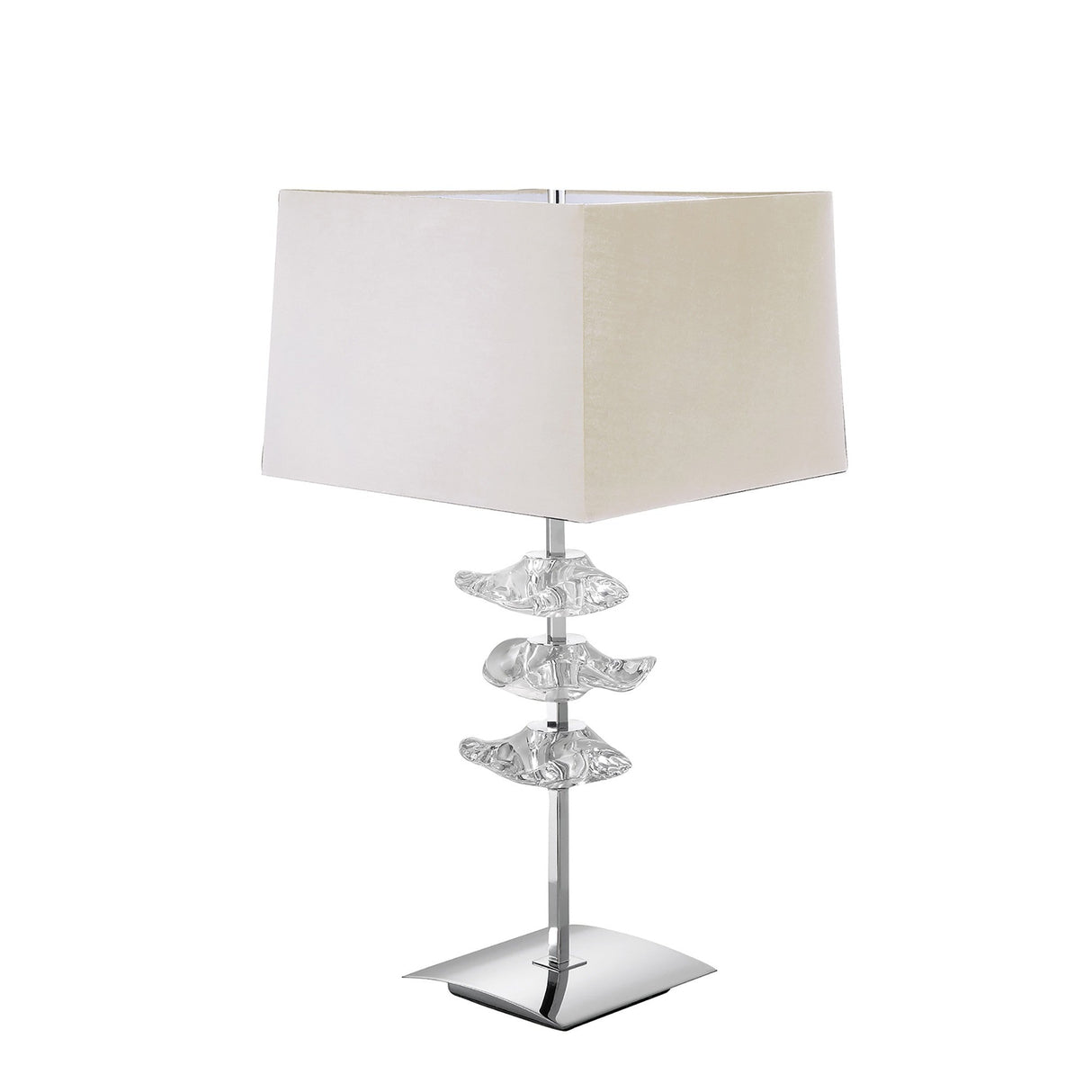 Akira 2 Light Table Lamp - Chrome With Cream Shade