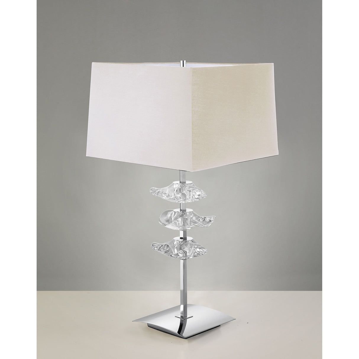 Akira 2 Light Table Lamp - Chrome With Cream Shade
