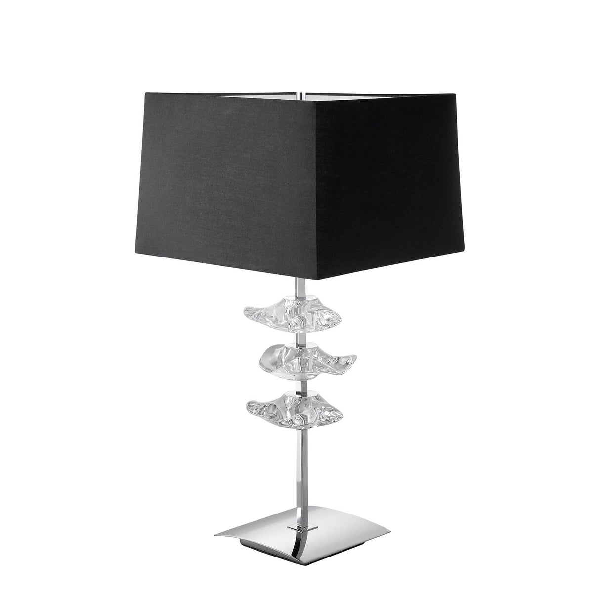 Akira 2 Light Table Lamp - Chrome With Black Shade