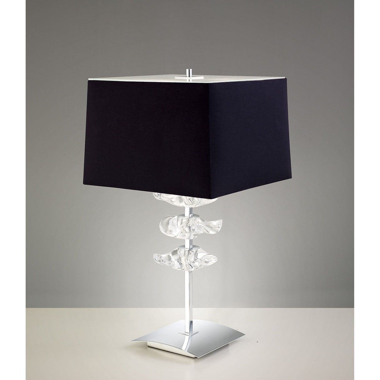 Akira 2 Light Table Lamp - Chrome With Black Shade