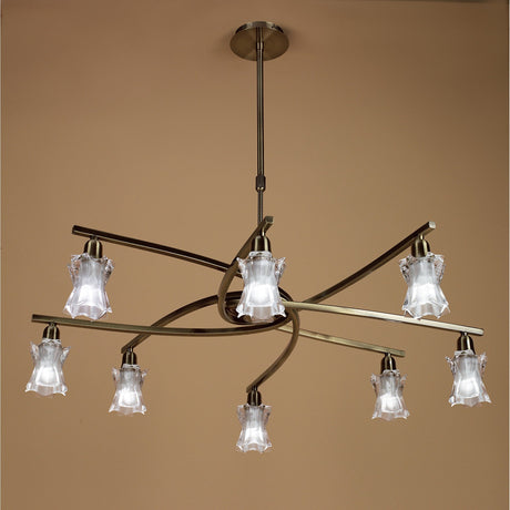Alaska 82cm 8 Light Chandelier/Semi-Flush - Antique Brass