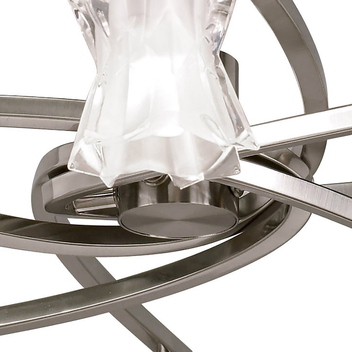 Alaska 82cm 8 Light Chandelier/Semi-Flush - Satin Nickel
