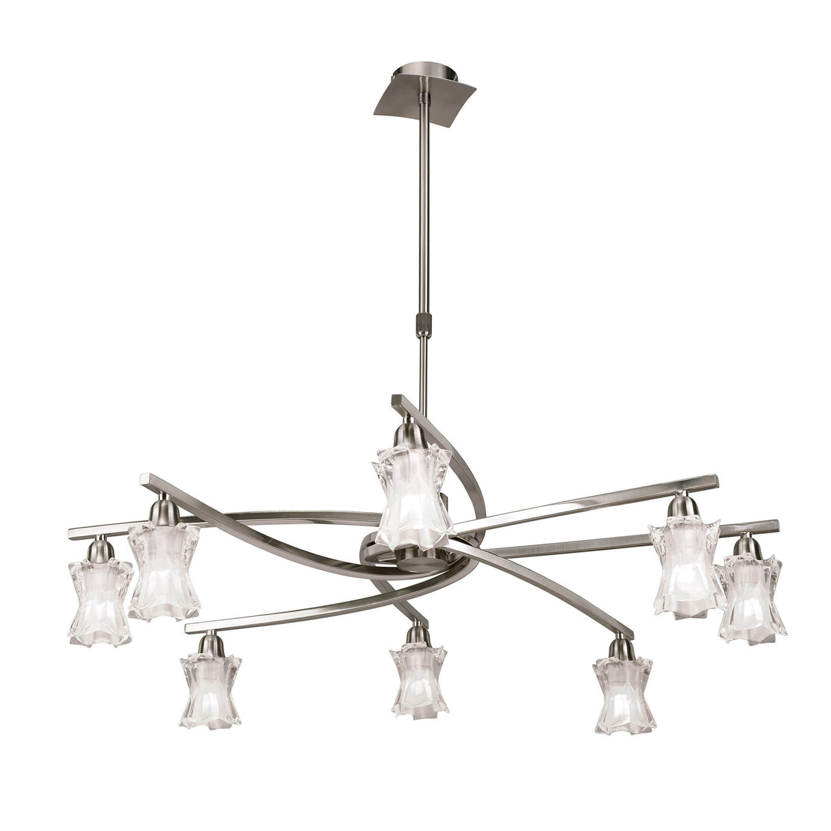 Alaska 82cm 8 Light Chandelier/Semi-Flush - Satin Nickel