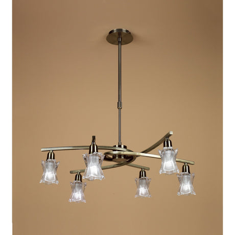 Alaska 64cm 6 Light Chandelier/Semi-Flush - Antique Brass