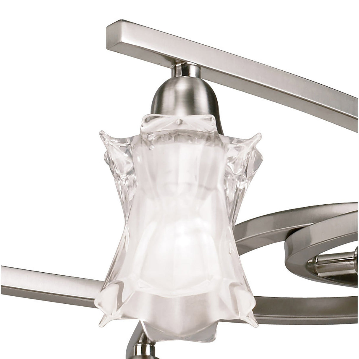 Alaska 64cm 6 Light Chandelier/Semi-Flush - Satin Nickel