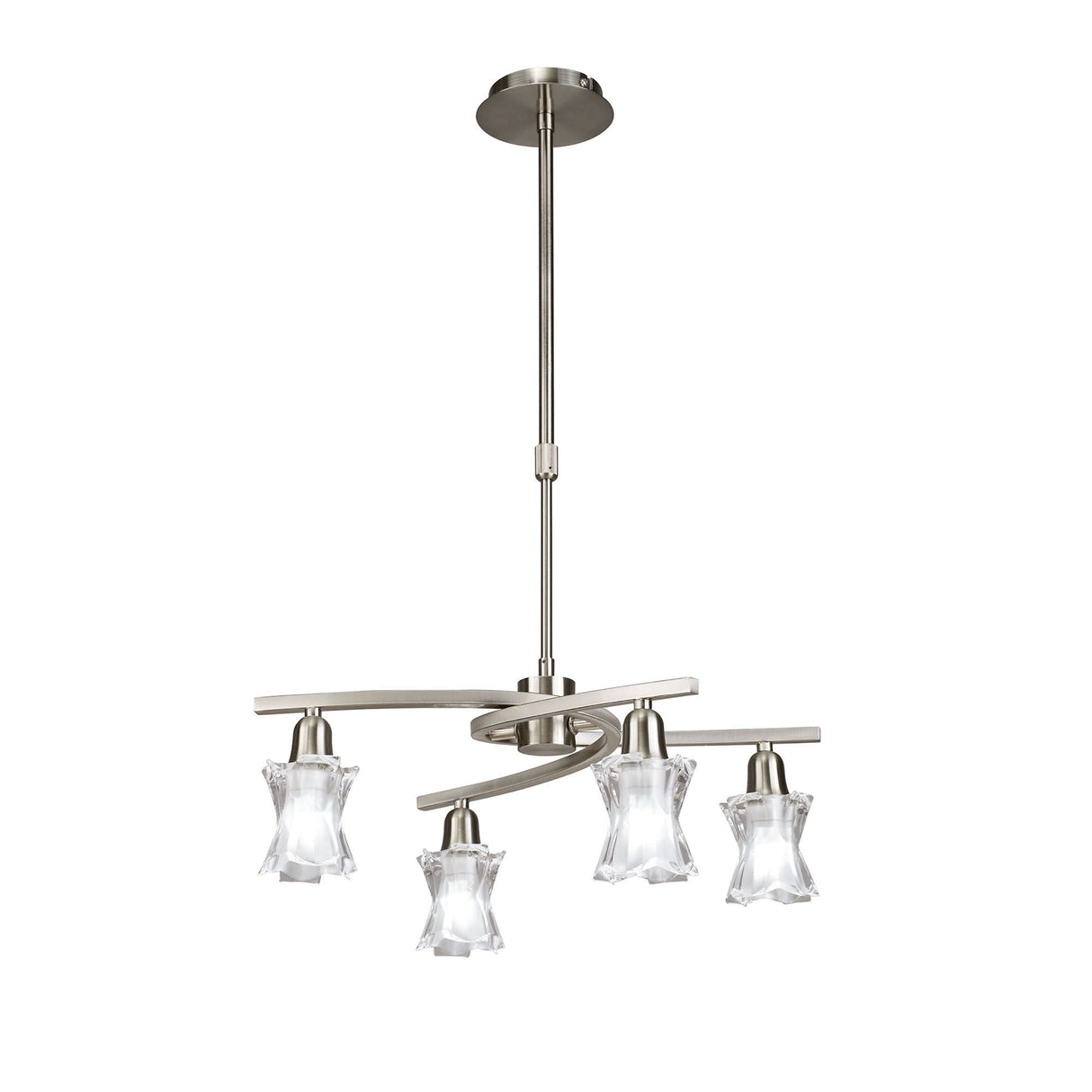 Alaska 49cm 4 Light Chandelier/Semi-Flush - Satin Nickel