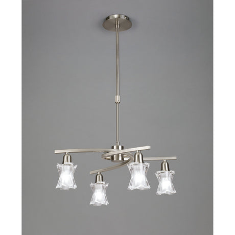 Alaska 49cm 4 Light Chandelier/Semi-Flush - Satin Nickel