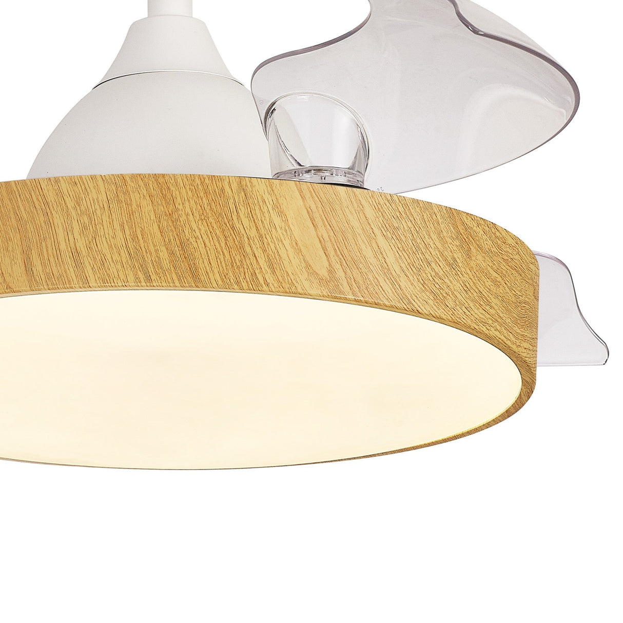 Alaska Mini CCT Dimmable LED Ceiling Fan Light With Remote & APP Control - Brown