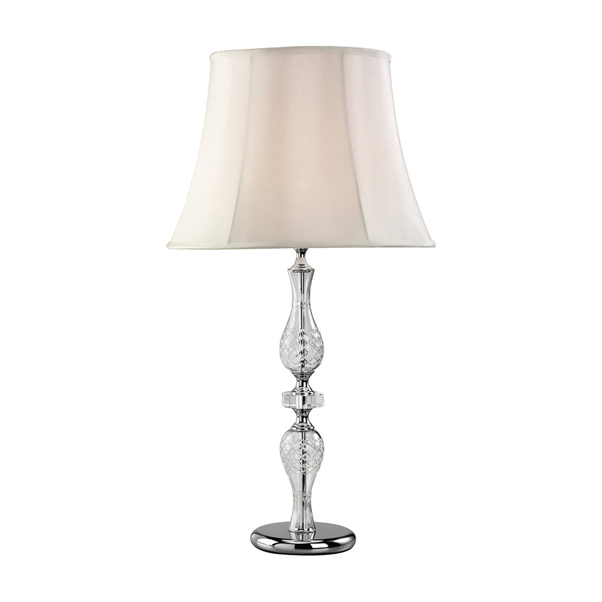 Albas 1 Light Crystal Table Lamp - Silver (Without Shade)