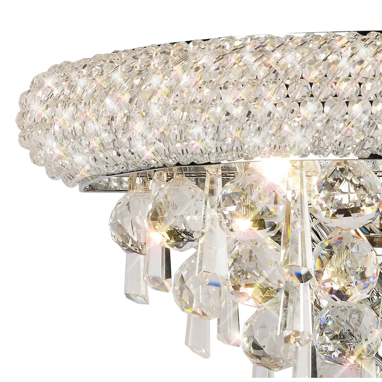 Alexandra Medium 3 Light Crystal Wall Light - Chrome