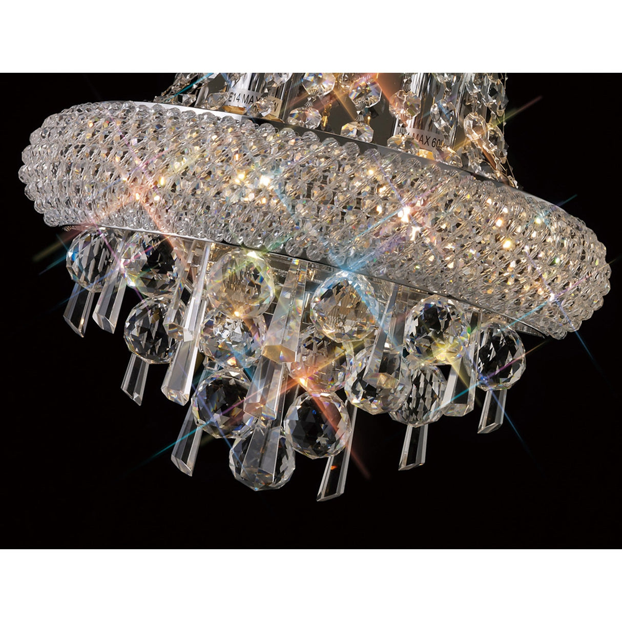 Alexandra Tall 3 Light Crystal Wall Light - Chrome