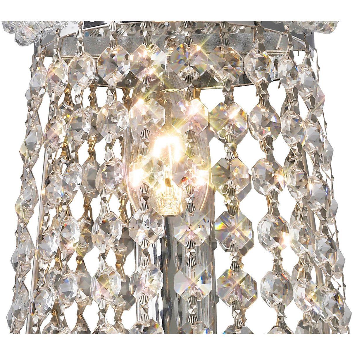 Alexandra Tall 3 Light Crystal Wall Light - Chrome