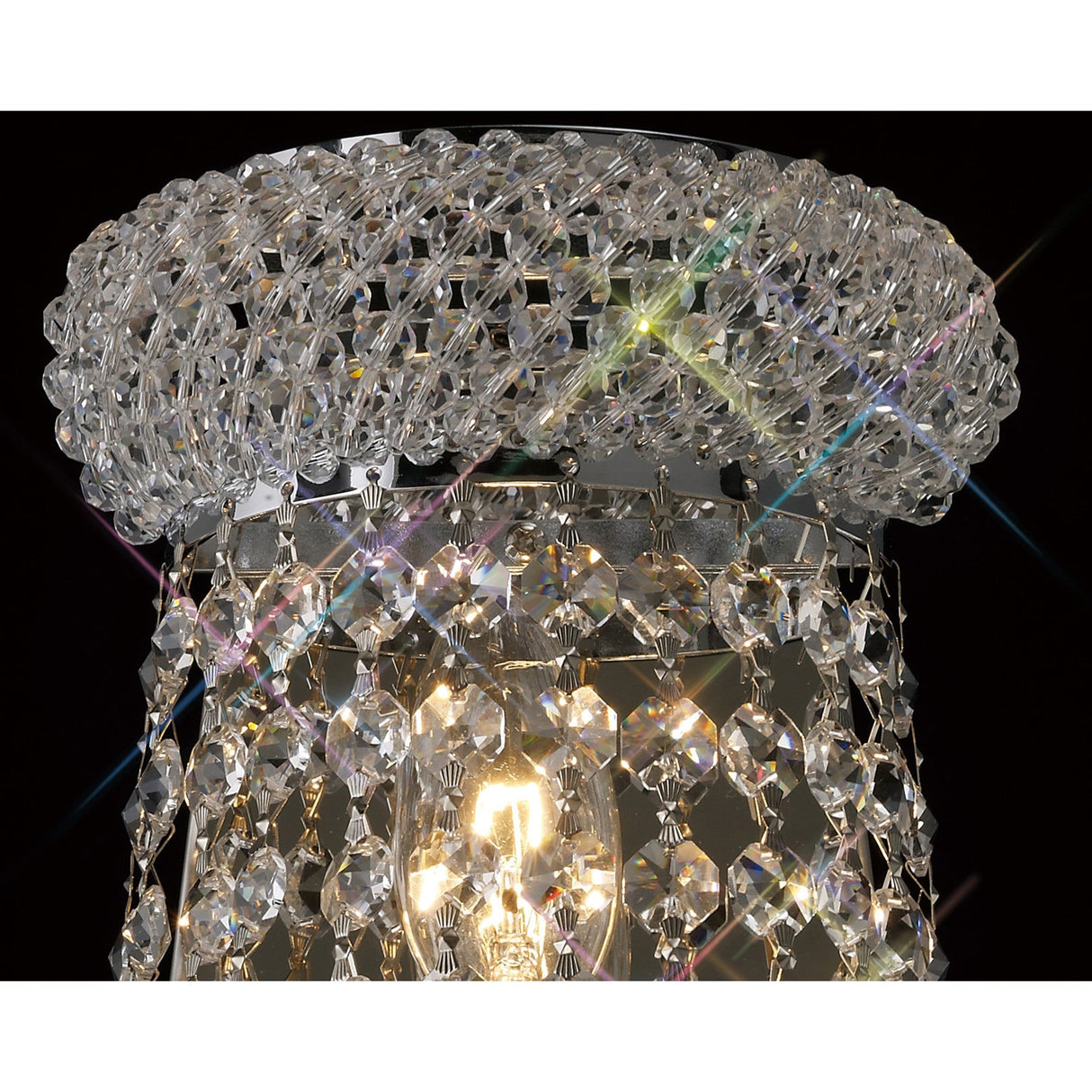 Alexandra Tall 3 Light Crystal Wall Light - Chrome