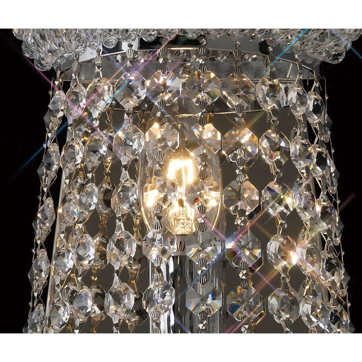 Alexandra Tall 3 Light Crystal Wall Light - Chrome