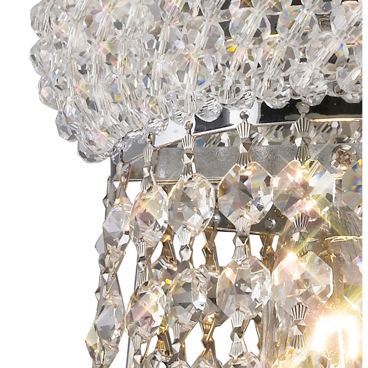 Alexandra Tall 3 Light Crystal Wall Light - Chrome