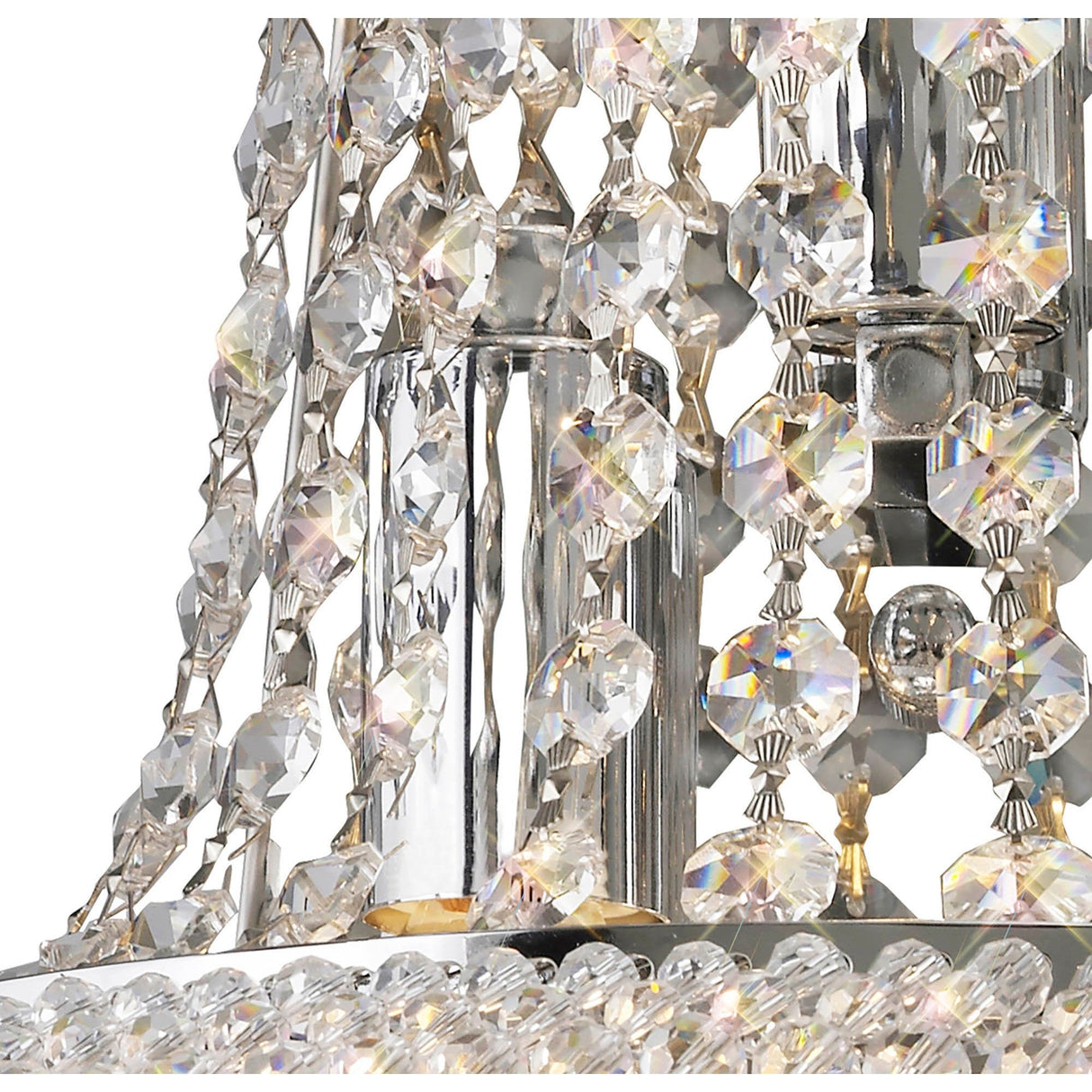 Alexandra Tall 3 Light Crystal Wall Light - Chrome