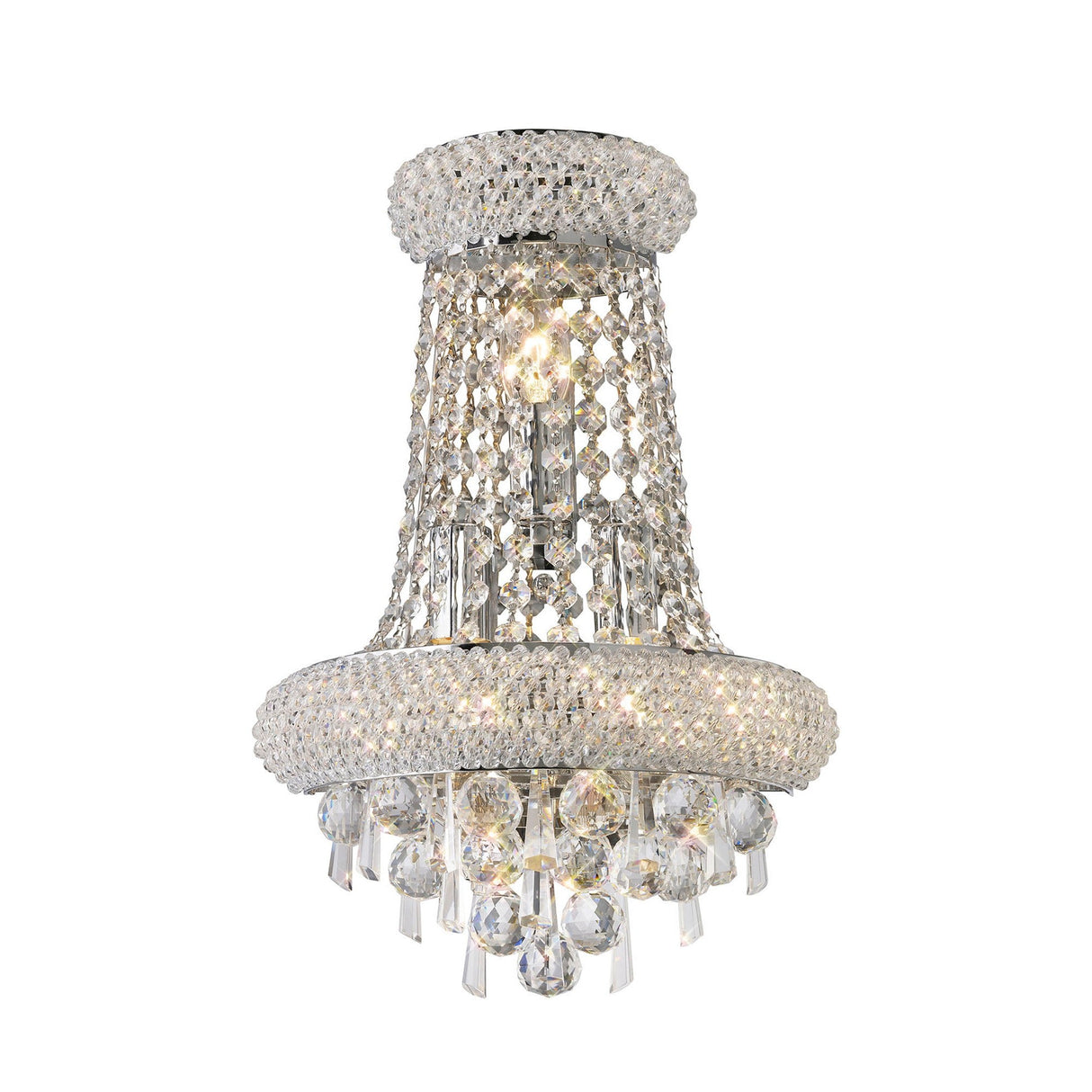 Alexandra Tall 3 Light Crystal Wall Light - Chrome