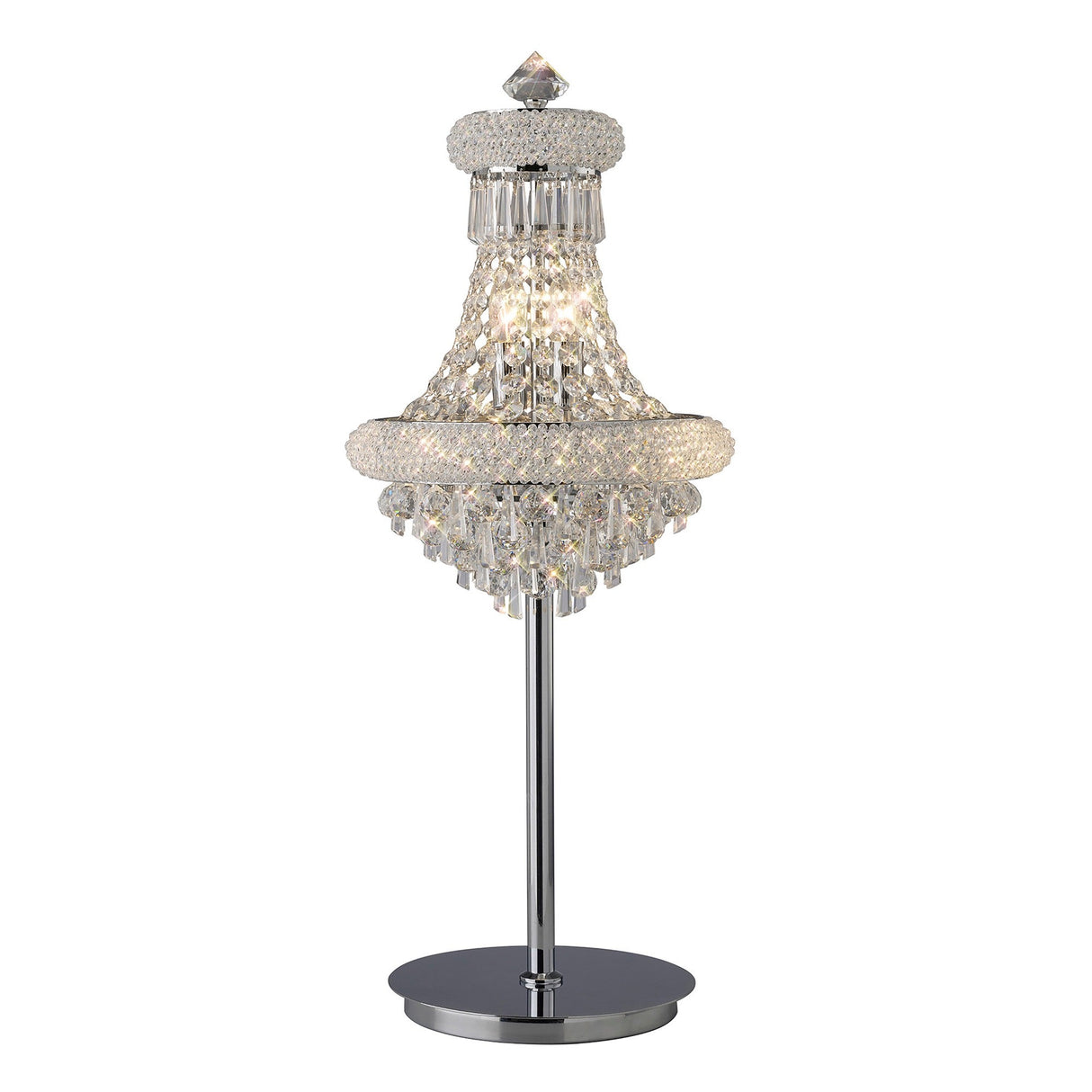 Alexandra 5 Light Crystal Table Lamp - Polished Chrome