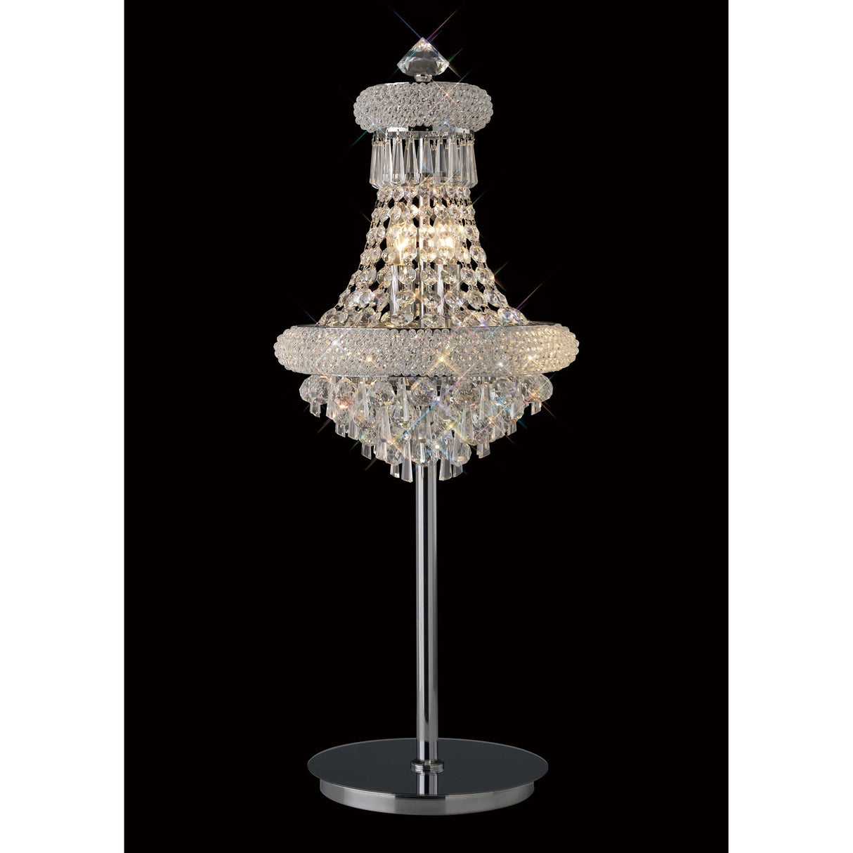 Alexandra 5 Light Crystal Table Lamp - Polished Chrome
